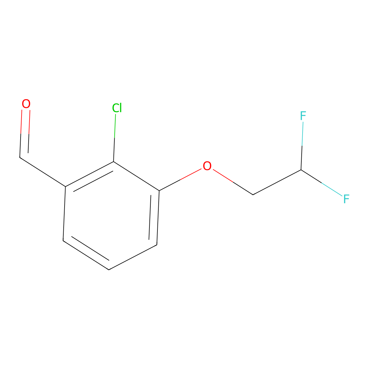 2-Chloro-3-(2,2-difluoroethoxy)benzaldehyde molecular structure, CAS 1871596-18-7