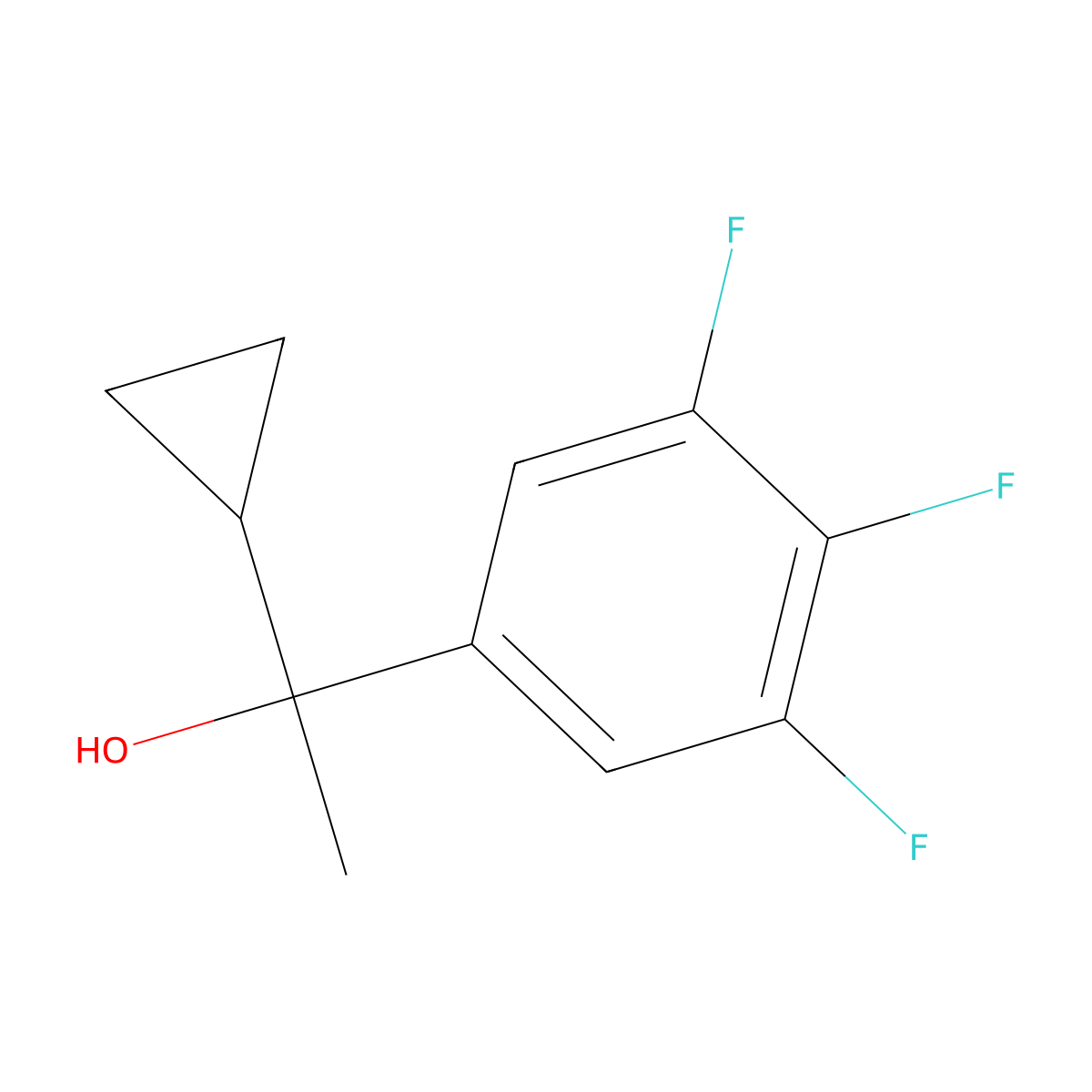 1-(3,4,5-Trifluorophenyl)-1-cyclopropyl ethanol molecular structure, CAS 1871613-36-3