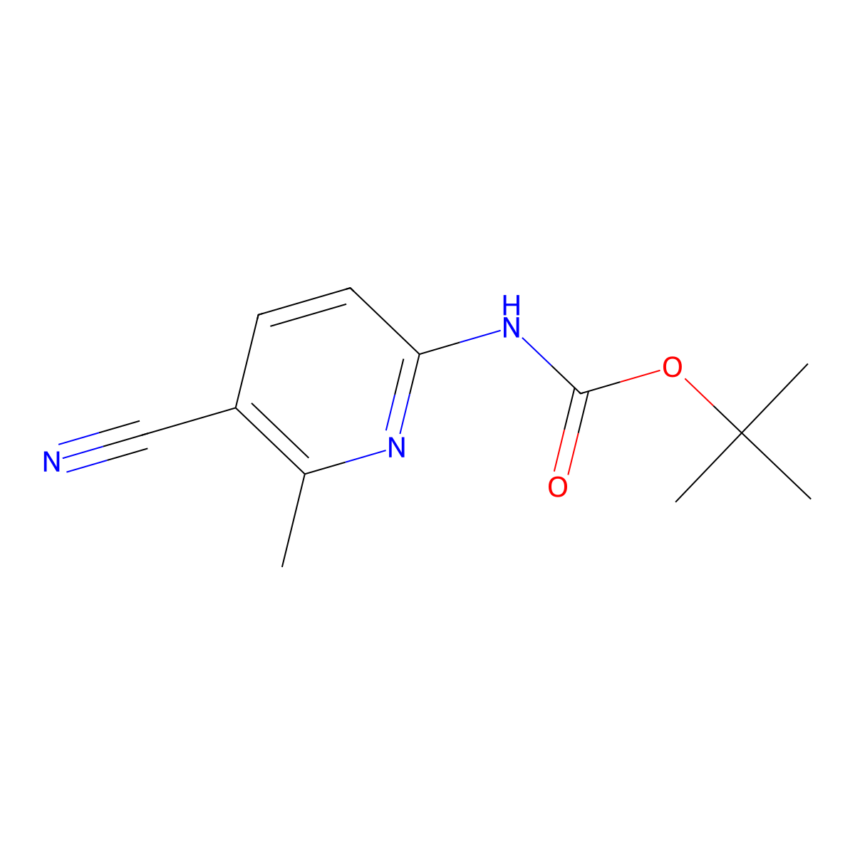 tert-Butyl 5-cyano-6-methylpyridin-2-ylcarbamate molecular structure, CAS 187163-71-9