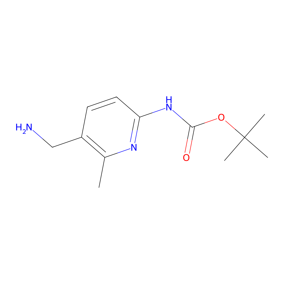 tert-Butyl 5-(aminomethyl)-6-methylpyridin-2-ylcarbamate molecular structure, CAS 187163-72-0