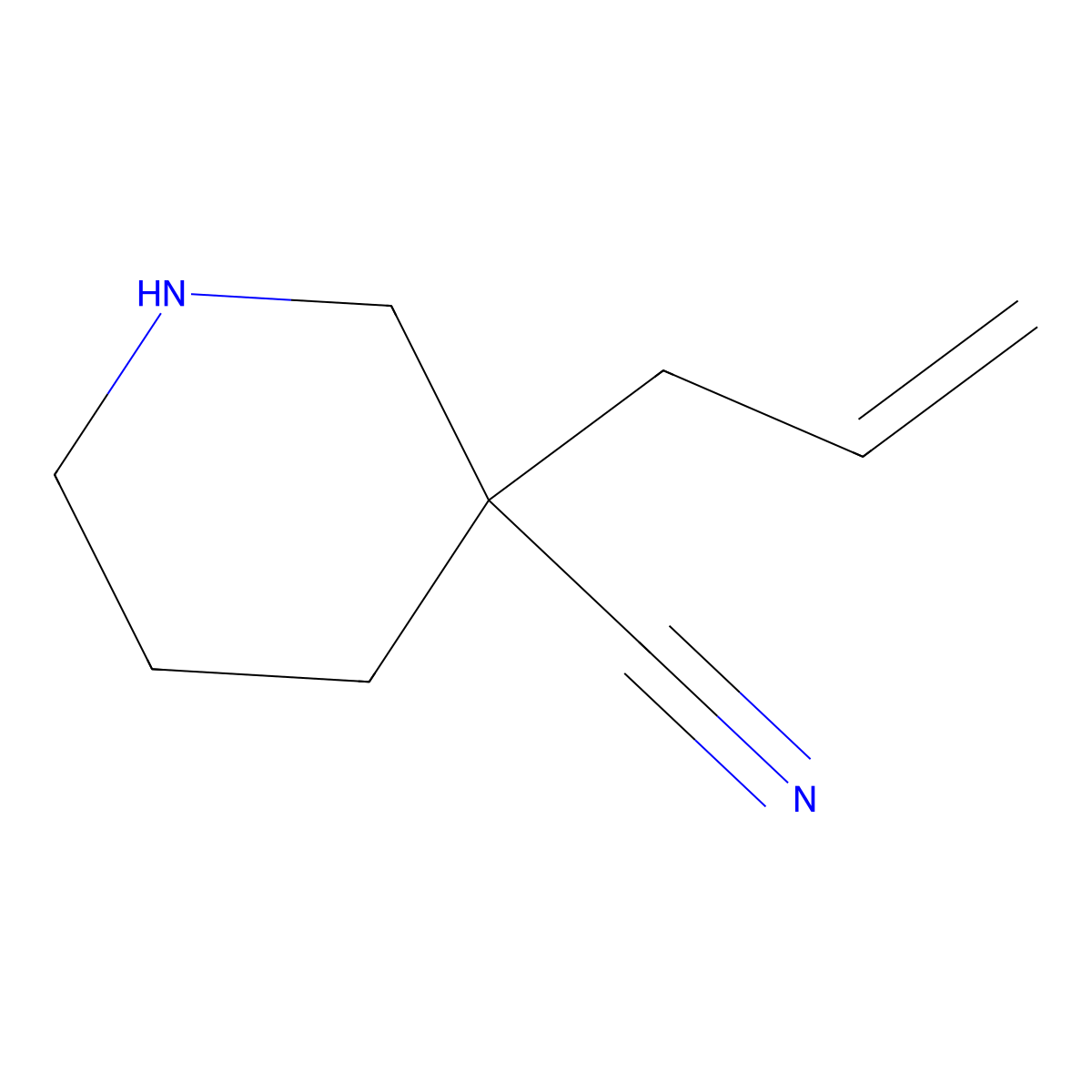3-(Prop-2-en-1-yl)piperidine-3-carbonitrile molecular structure, CAS 1871644-65-3