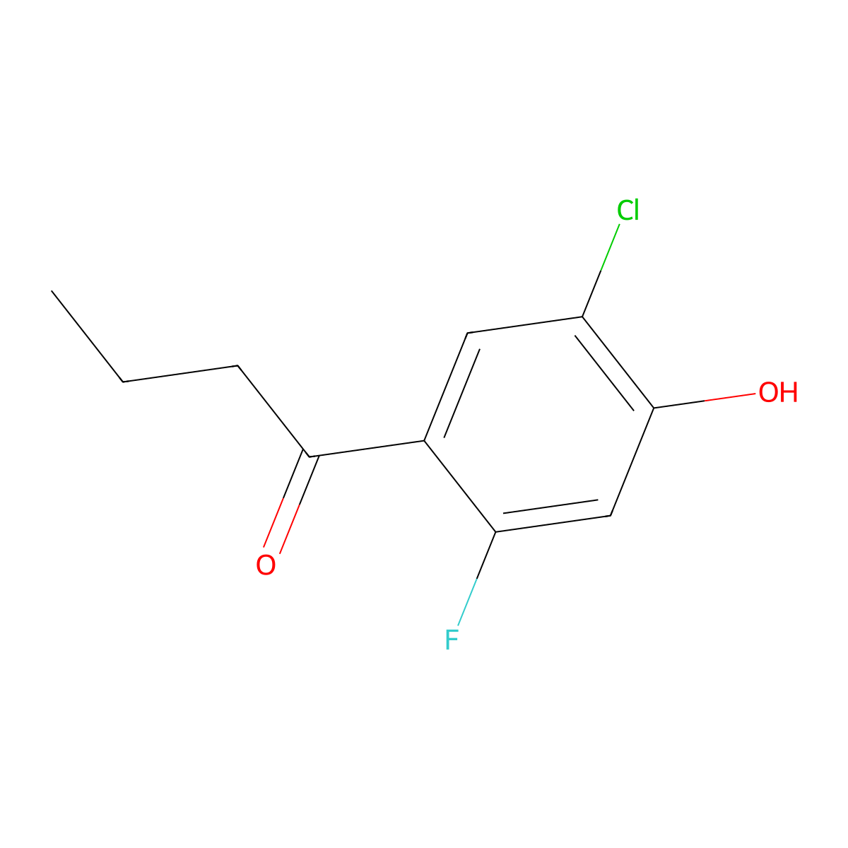 1-(5-Chloro-2-fluoro-4-hydroxyphenyl)butan-1-one molecular structure, CAS 1871652-77-5