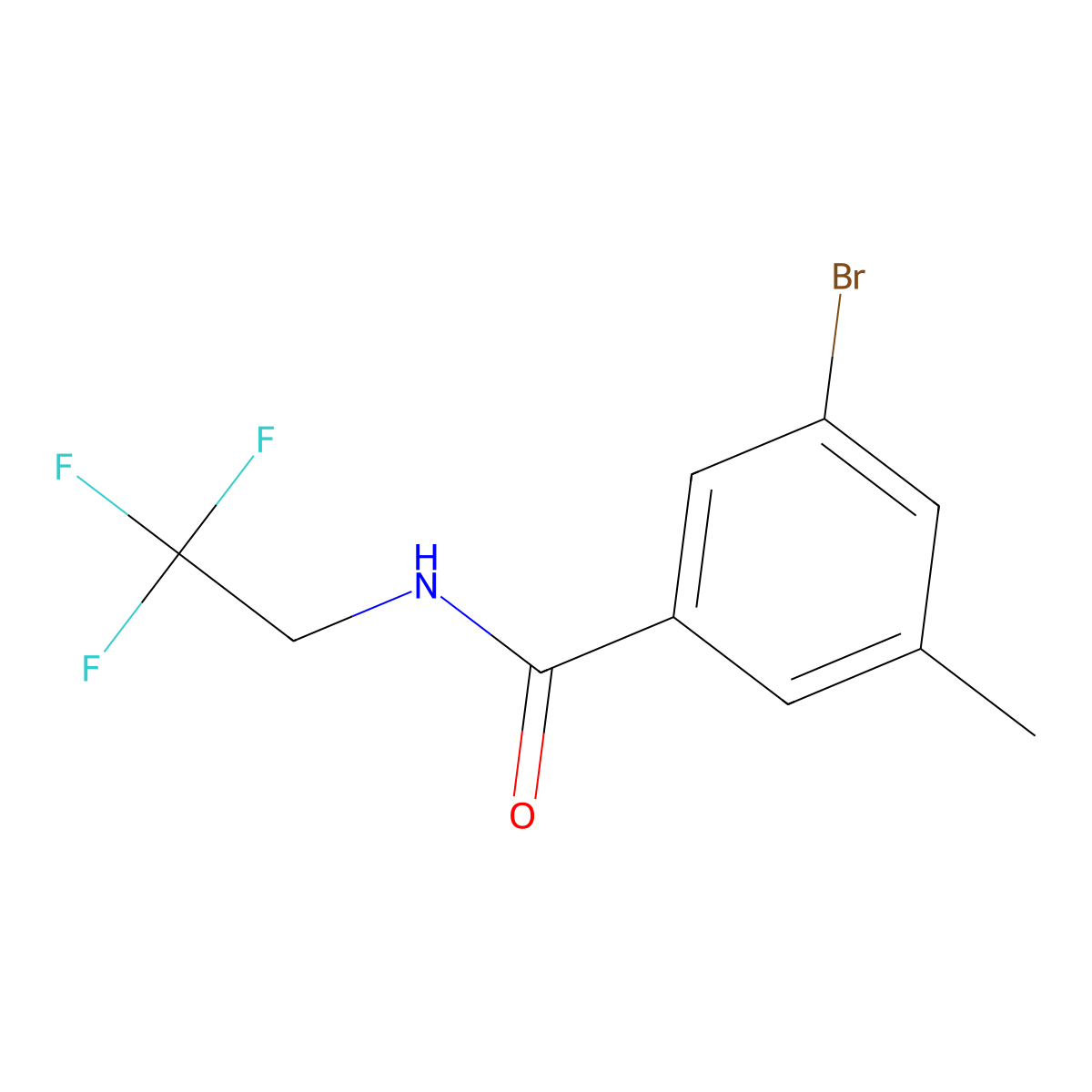 3-Bromo-5-methyl-N-(2,2,2-trifluoroethyl)benzamide molecular structure, CAS 1871676-09-3