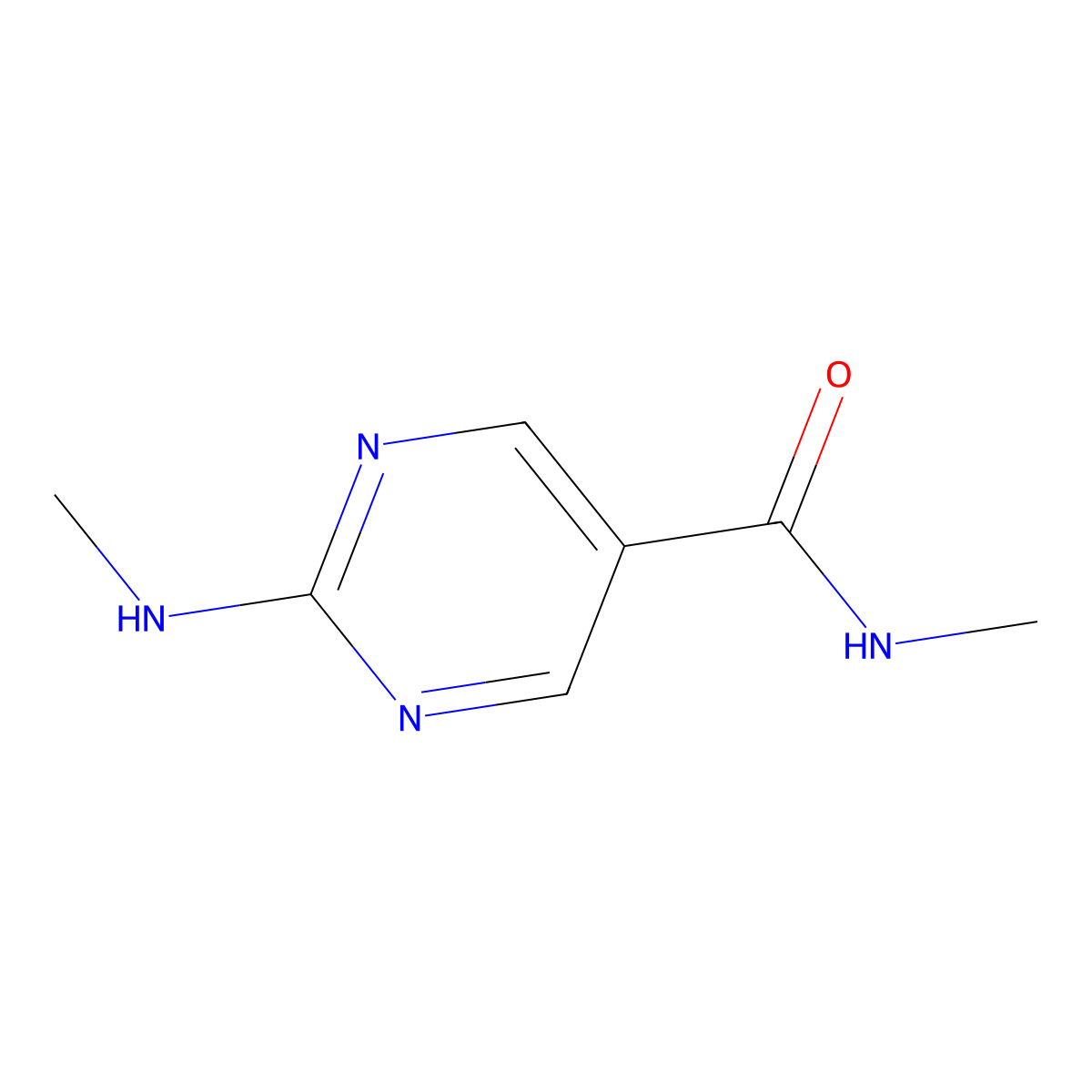 N-MEthyl-2-(methylamino)pyrimidine-5-carboxamide molecular structure, CAS 1871685-14-1