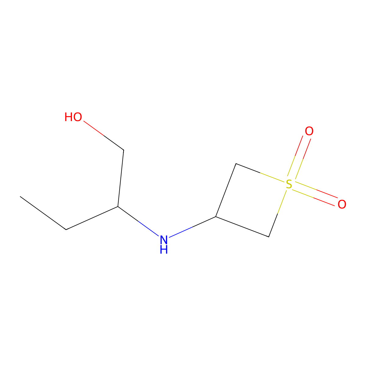 3-((1-Hydroxybutan-2-yl)amino)thietane 1,1-dioxide molecular structure, CAS 1871685-81-2