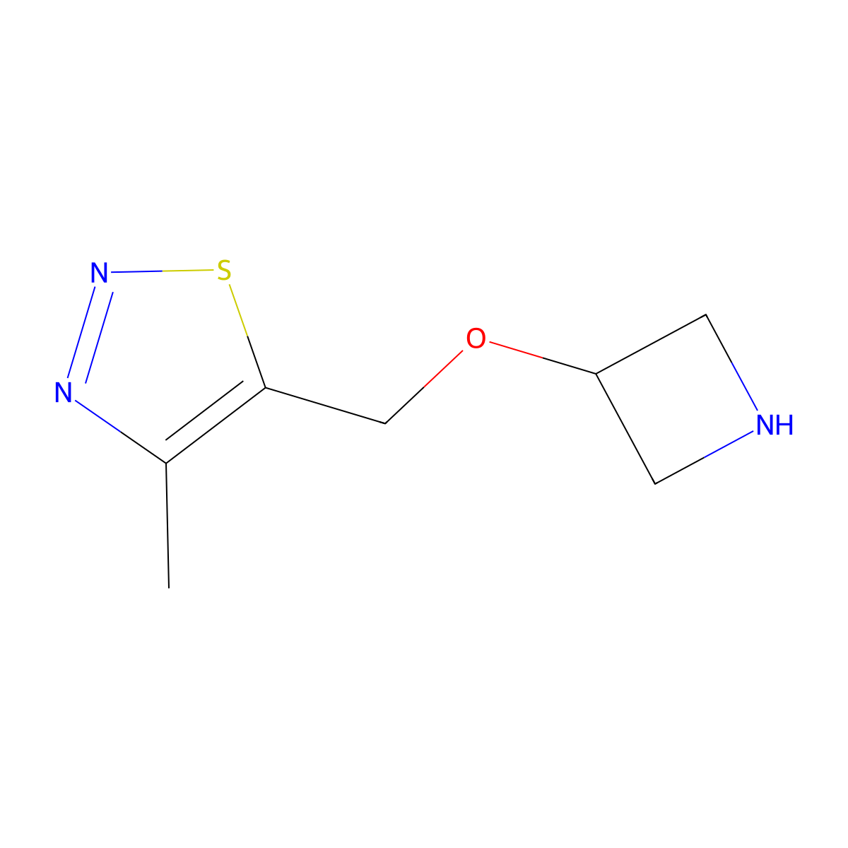 5-[(Azetidin-3-yloxy)methyl]-4-methyl-1,2,3-thiadiazole molecular structure, CAS 1871686-40-6