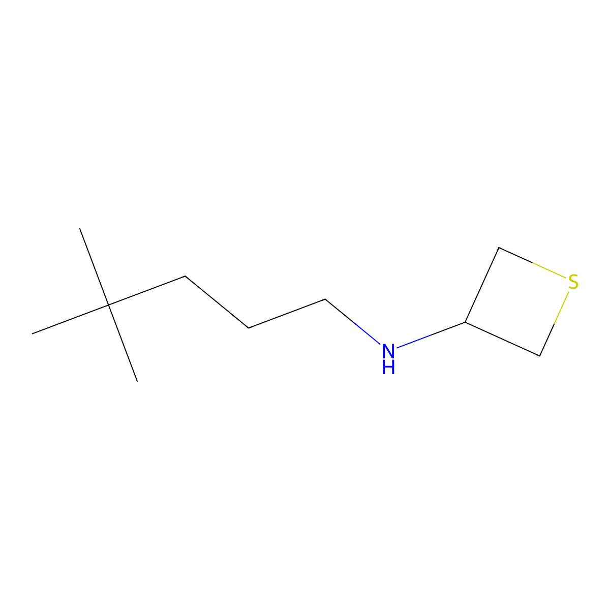 N-(4,4-Dimethylpentyl)thietan-3-amine molecular structure, CAS 1871686-42-8