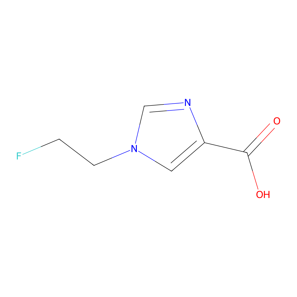 1-(2-fluoroethyl)-1H-imidazole-4-carboxylic acid molecular structure, CAS 1871692-96-4