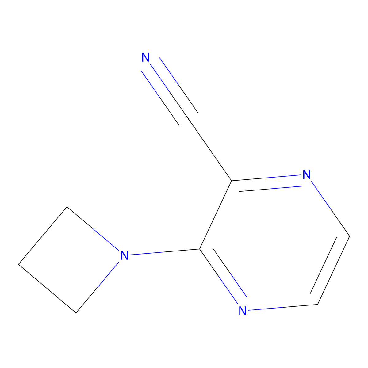 3-(Azetidin-1-yl)pyrazine-2-carbonitrile molecular structure, CAS 1871700-39-8
