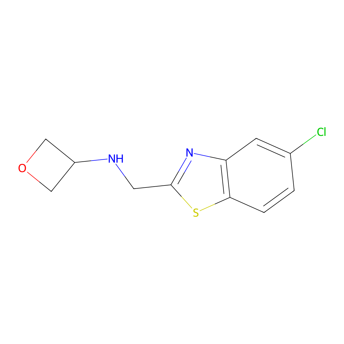N-[(5-chloro-1,3-benzothiazol-2-yl)methyl]oxetan-3-amine molecular structure, CAS 1871702-98-5