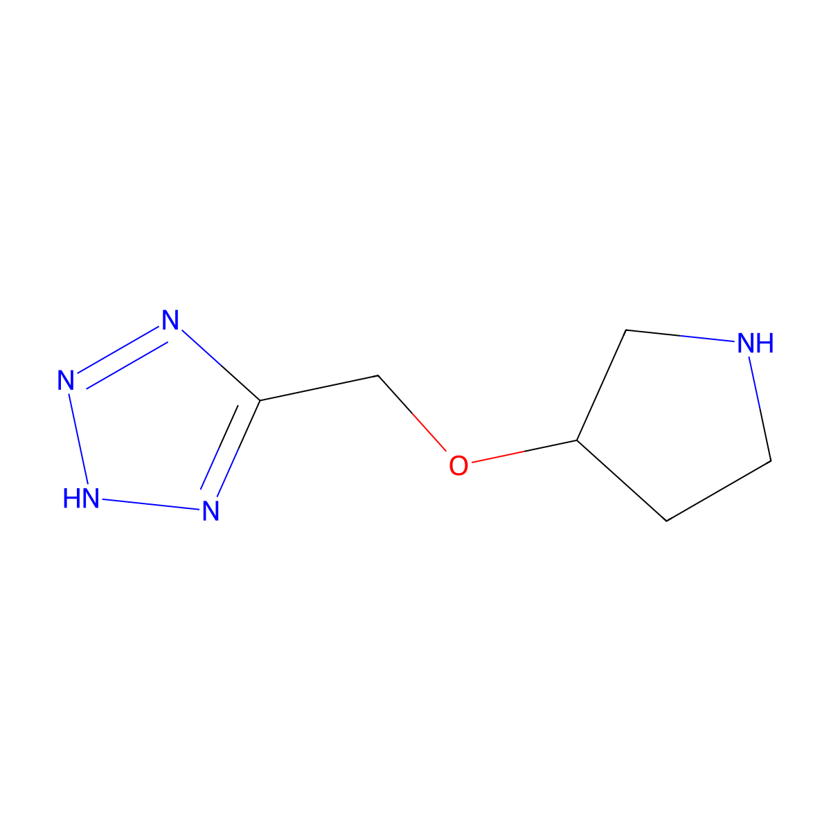 5-[(pyrrolidin-3-yloxy)methyl]-1H-1,2,3,4-tetrazole molecular structure, CAS 1871719-48-0