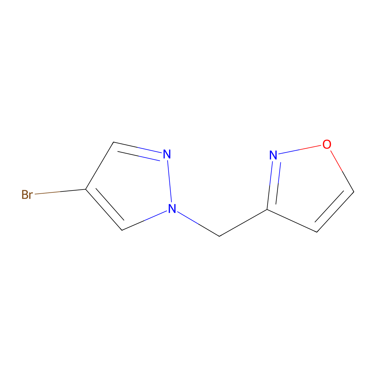 3-((4-Bromo-1H-pyrazol-1-yl)methyl)isoxazole molecular structure, CAS 1871725-17-5