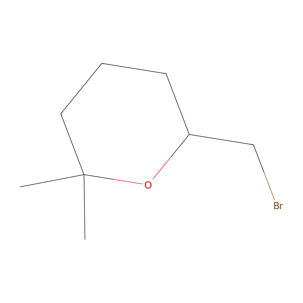 6-(Bromomethyl)-2,2-dimethyloxane molecular structure, CAS 1871726-65-6