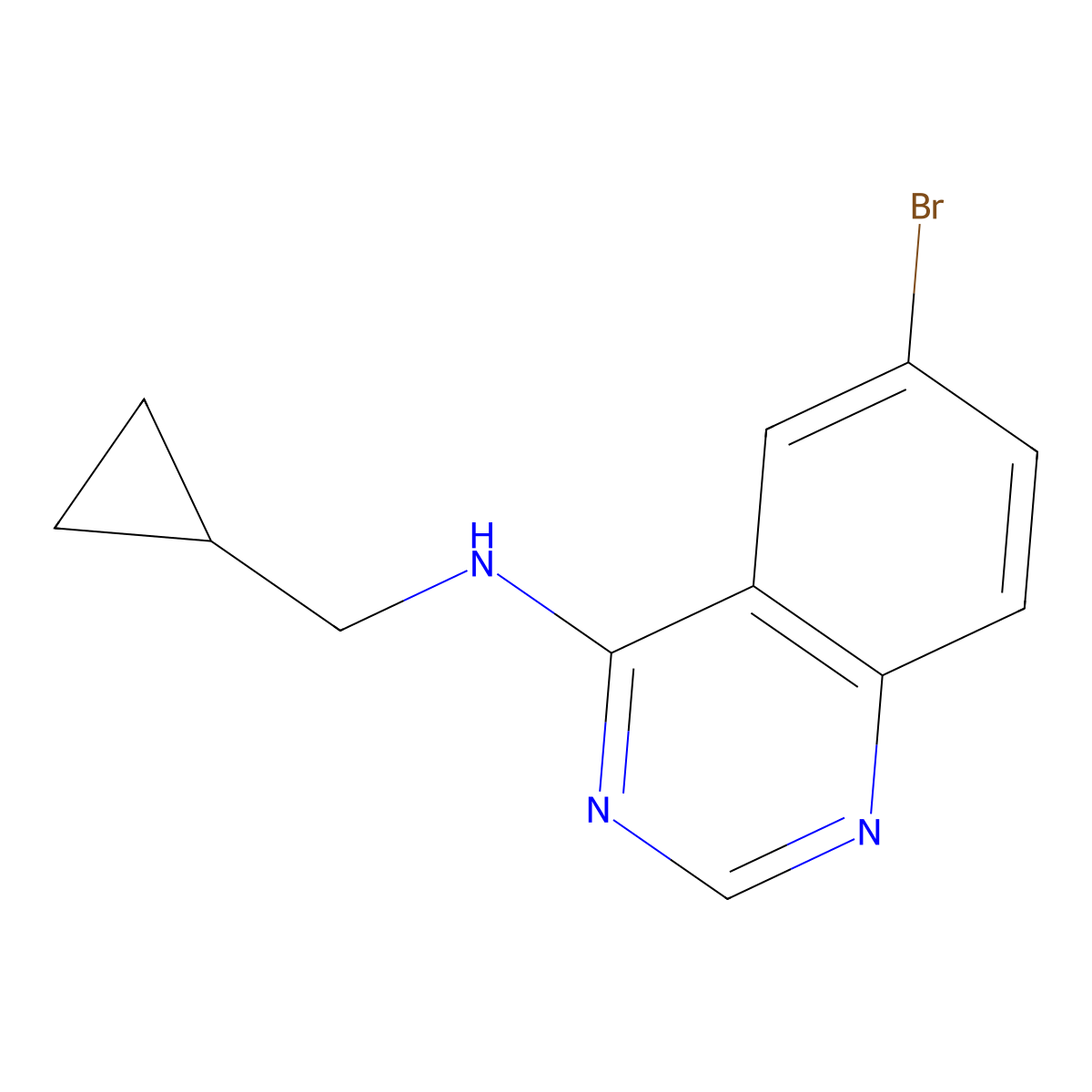 6-bromo-N-(cyclopropylmethyl)quinazolin-4-amine molecular structure, CAS 1871729-56-4