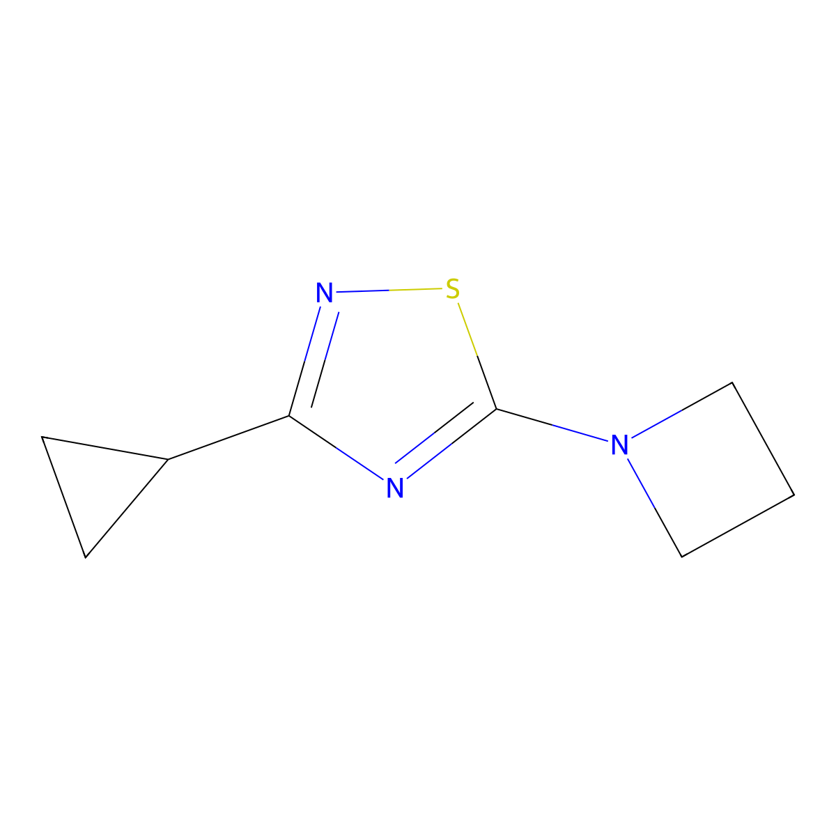 5-(Azetidin-1-yl)-3-cyclopropyl-1,2,4-thiadiazole molecular structure, CAS 1871744-57-8