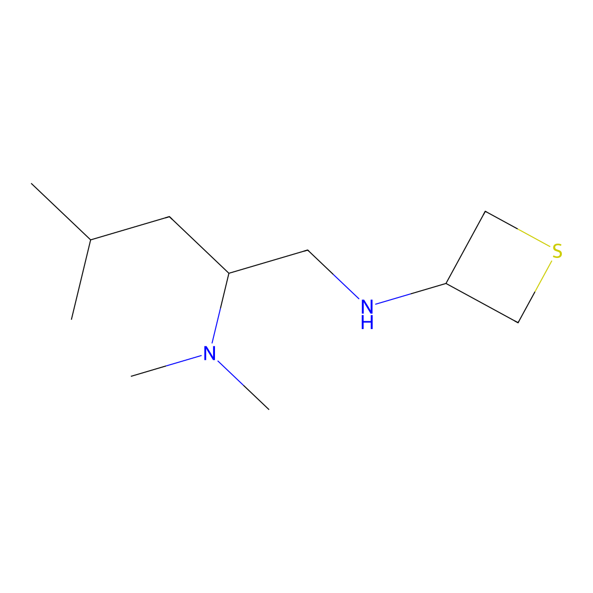 N2,N2,4-Trimethyl-N1-(thietan-3-yl)pentane-1,2-diamine molecular structure, CAS 1871758-41-6