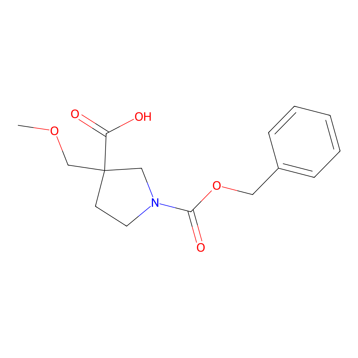 1-[(Benzyloxy)carbonyl]-3-(methoxymethyl)pyrrolidine-3-carboxylic acid molecular structure, CAS 1871777-56-8