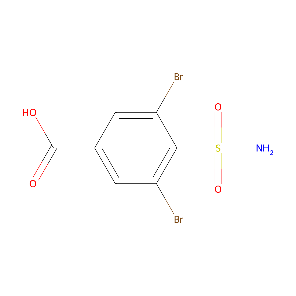 3,5-Dibromo-4-sulfamoylbenzoic acid molecular structure, CAS 1871785-20-4