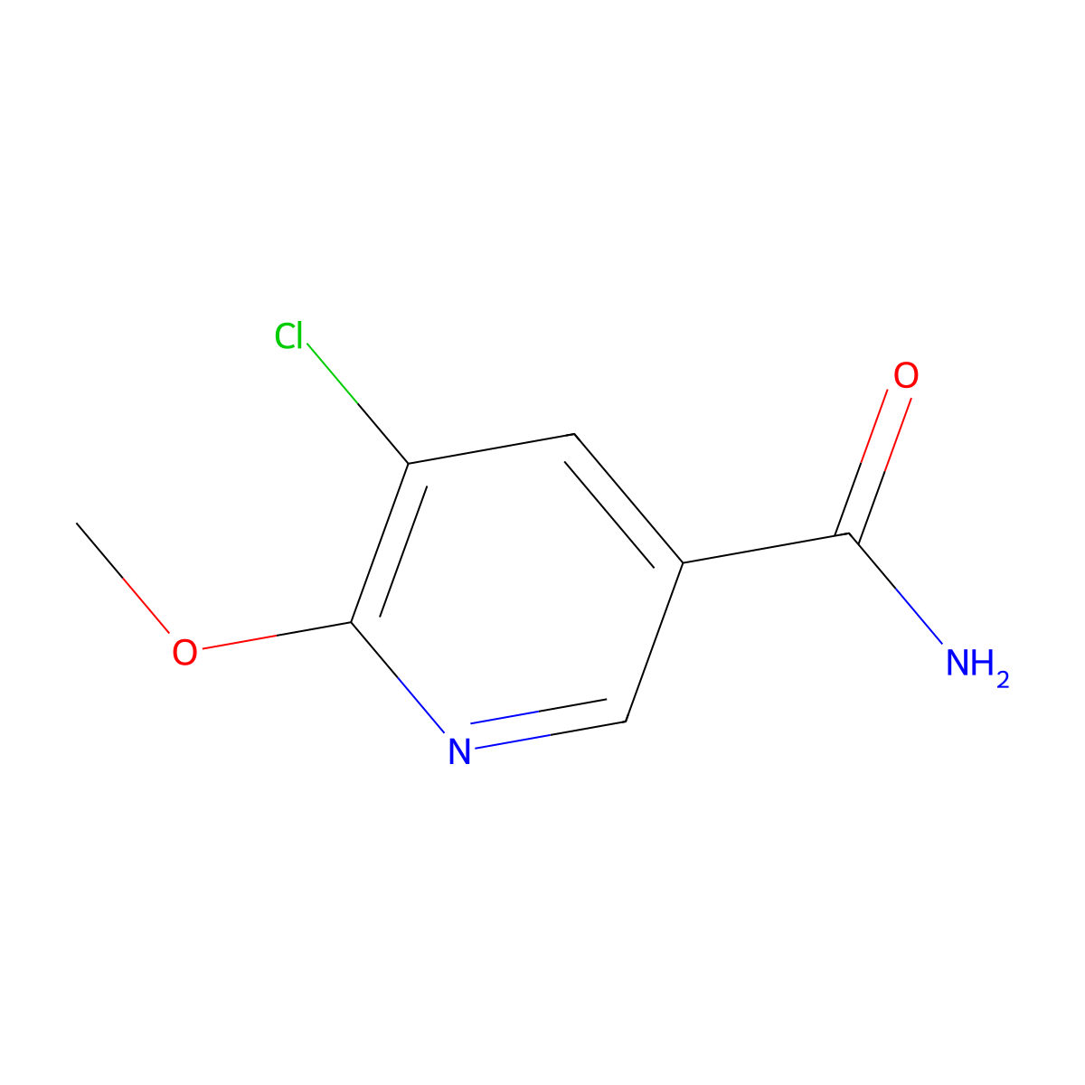 5-Chloro-6-methoxynicotinamide molecular structure, CAS 1871789-20-6
