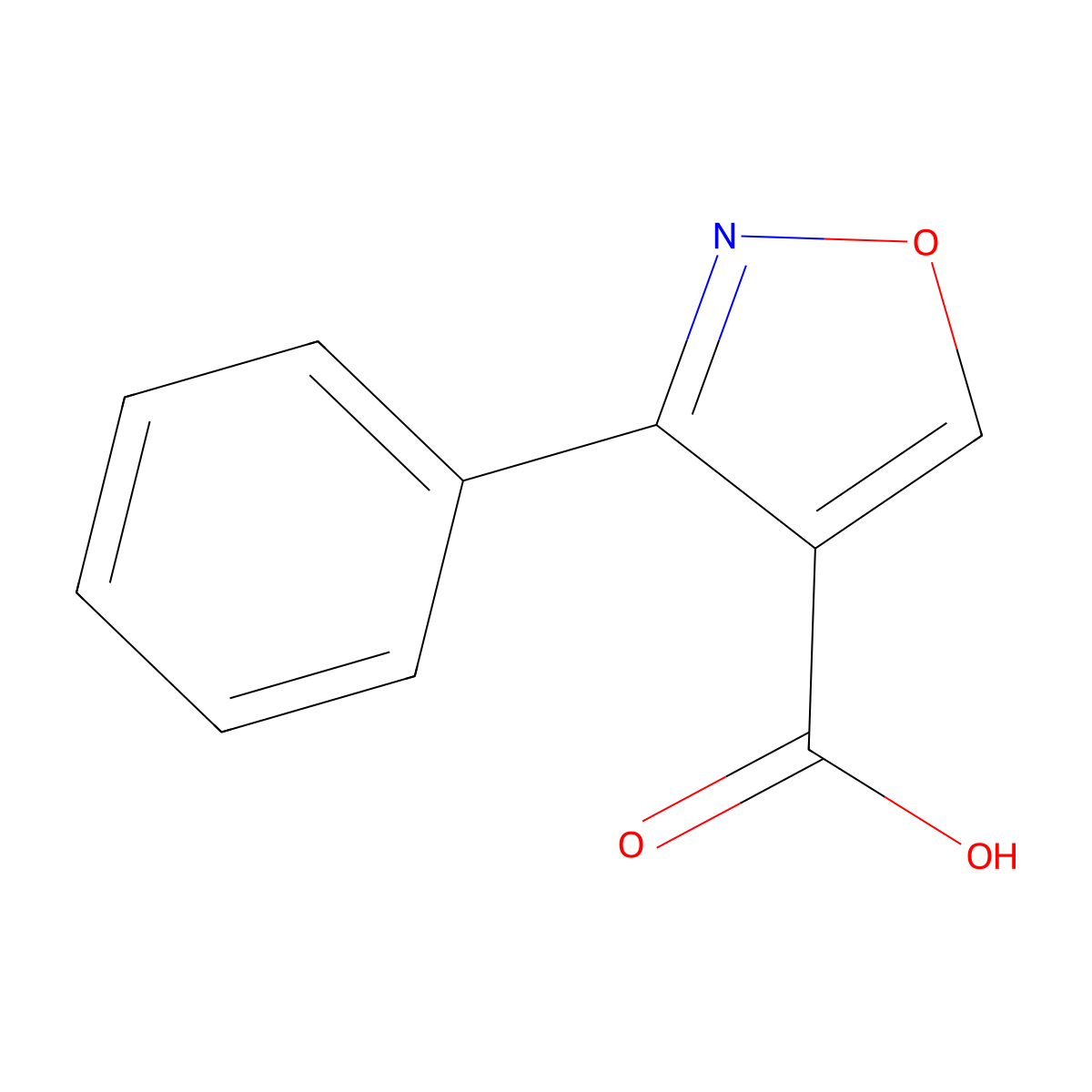 3-Phenyl-1,2-oxazole-4-carboxylic acid molecular structure, CAS 18718-84-8