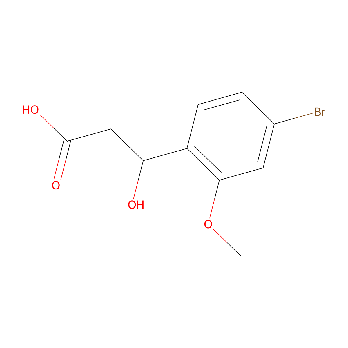 3-(4-Bromo-2-methoxyphenyl)-3-hydroxypropanoic acid molecular structure, CAS 1871807-29-2