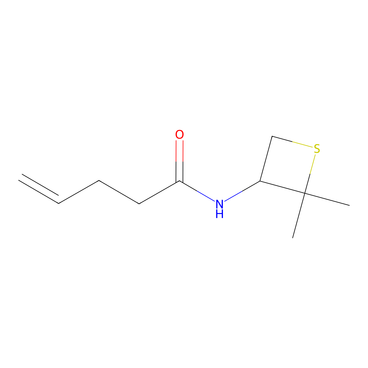 N-(2,2-Dimethylthietan-3-yl)pent-4-enamide molecular structure, CAS 1871811-33-4