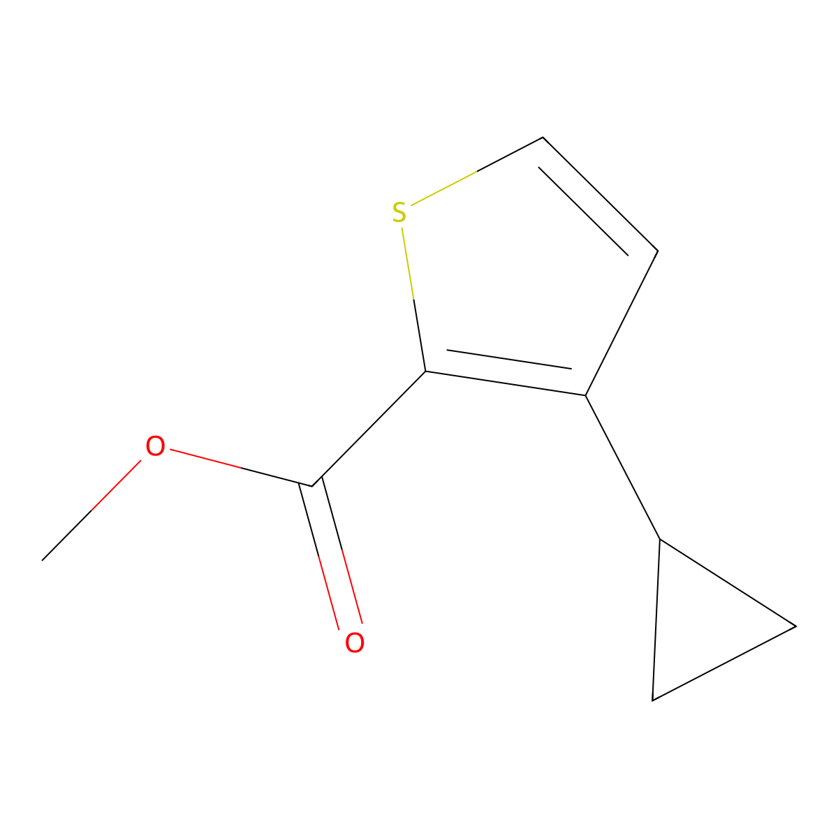 Methyl 3-(cyclopropyl)thiophene-2-carboxylate molecular structure, CAS 1871848-03-1