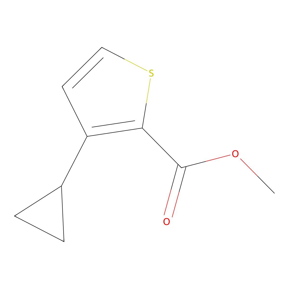 Methyl 3-(cyclopropyl)thiophene-2-carboxylate molecular structure, CAS 1871848-03-1