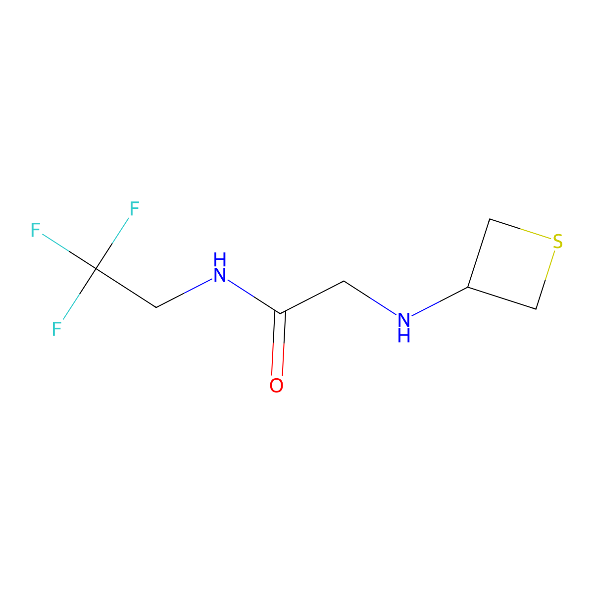 2-(Thietan-3-ylamino)-N-(2,2,2-trifluoroethyl)acetamide molecular structure, CAS 1871848-55-3