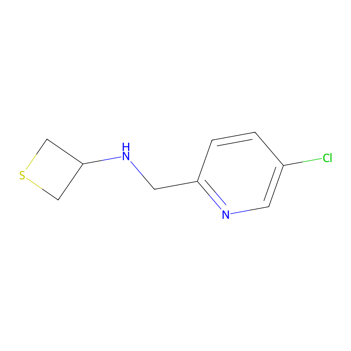 N-((5-Chloropyridin-2-yl)methyl)thietan-3-amine molecular structure, CAS 1871858-32-0