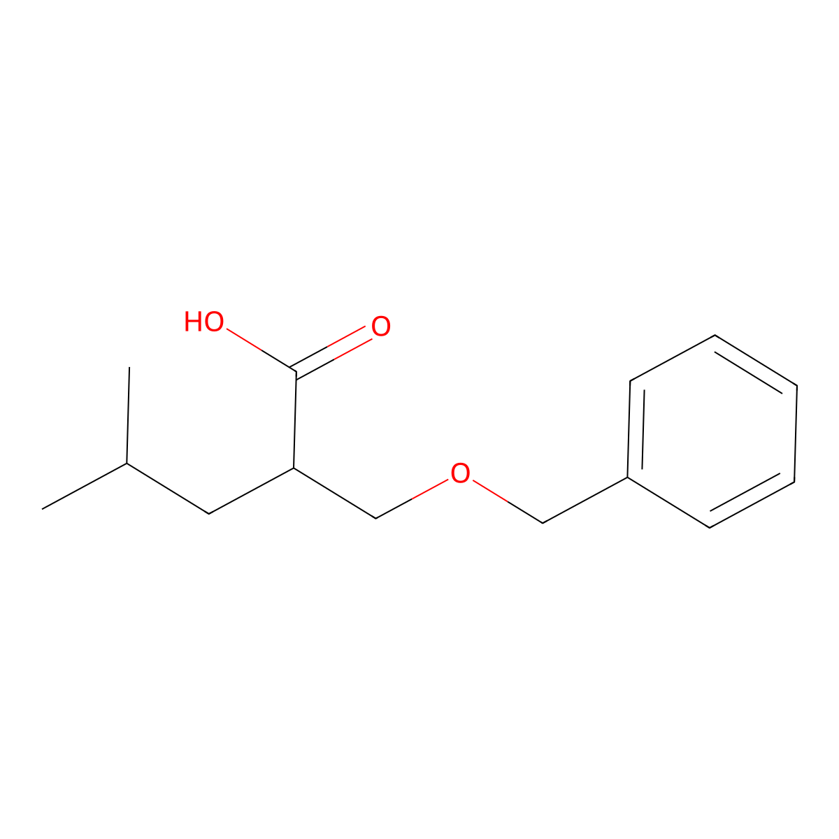 2-[(Benzyloxy)methyl]-4-methylpentanoic acid molecular structure, CAS 1871865-32-5