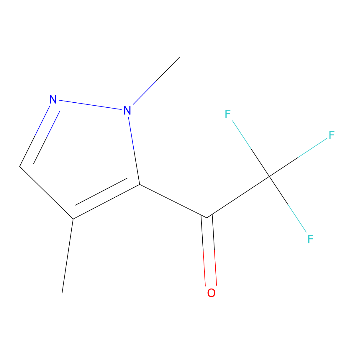 1-(1,4-dimethyl-1H-pyrazol-5-yl)-2,2,2-trifluoroethan-1-one molecular structure, CAS 1871876-37-7