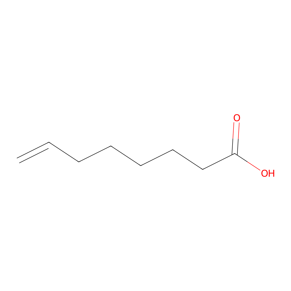 7-Octenoic acid molecular structure, CAS 18719-24-9