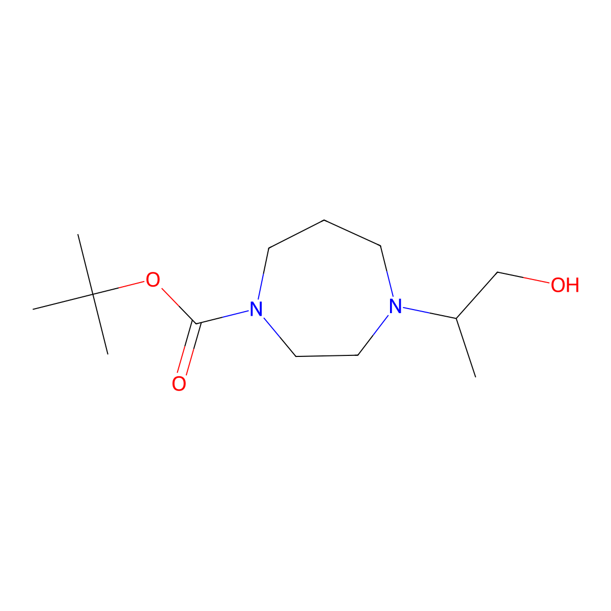 Tert-butyl 4-(1-hydroxypropan-2-yl)-1,4-diazepane-1-carboxylate molecular structure, CAS 1871902-86-1