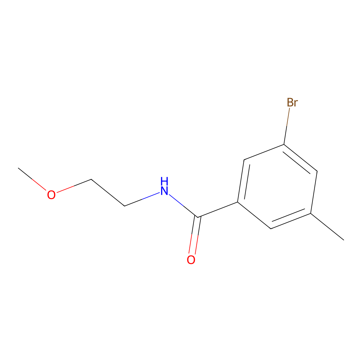 3-Bromo-N-(2-methoxyethyl)-5-methylbenzamide molecular structure, CAS 1871907-99-1