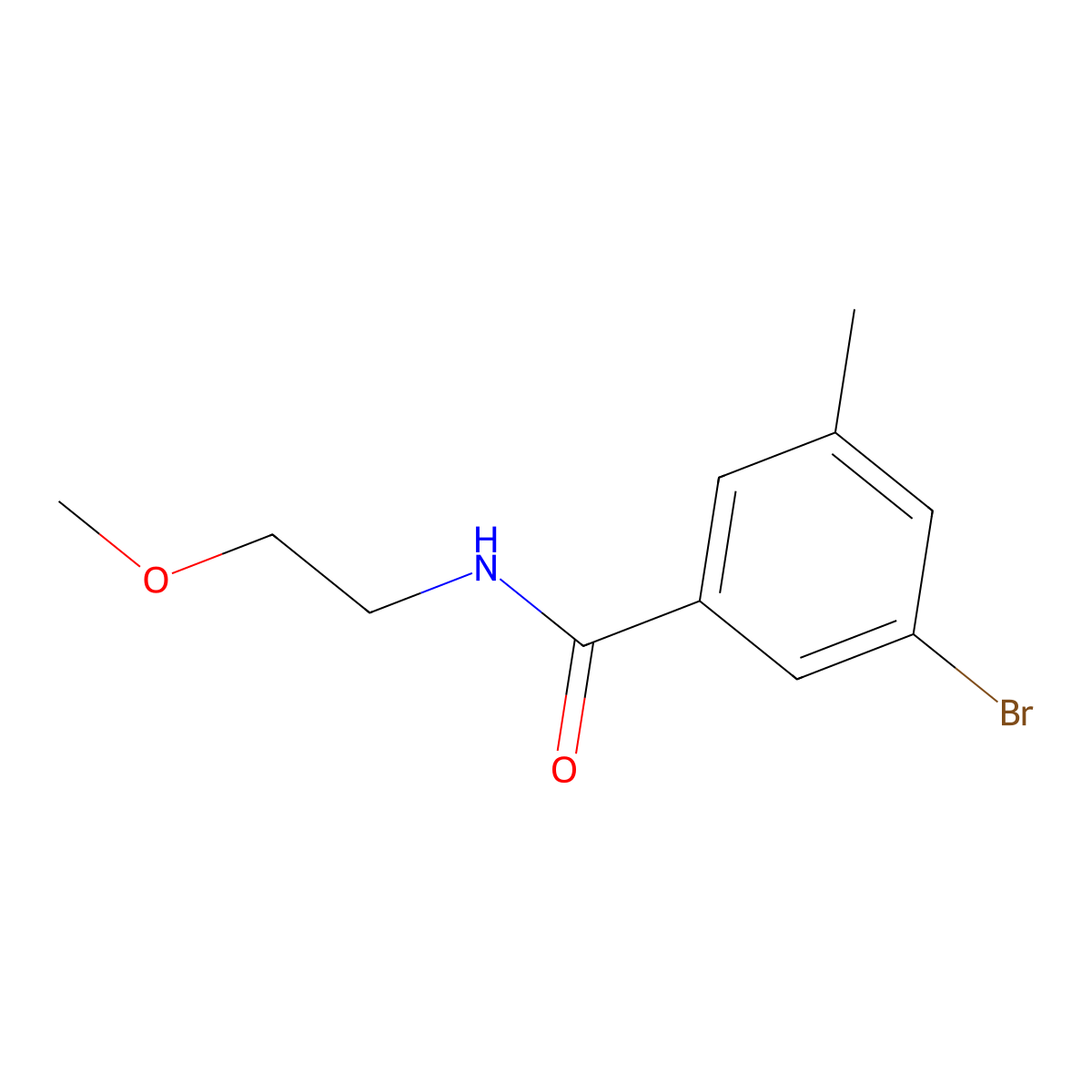 3-Bromo-N-(2-methoxyethyl)-5-methylbenzamide molecular structure, CAS 1871907-99-1