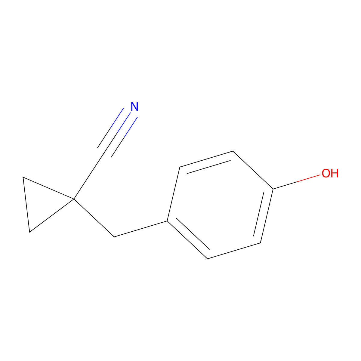 1-(4-Hydroxybenzyl)cyclopropanecarbonitrile molecular structure, CAS 1871914-87-2