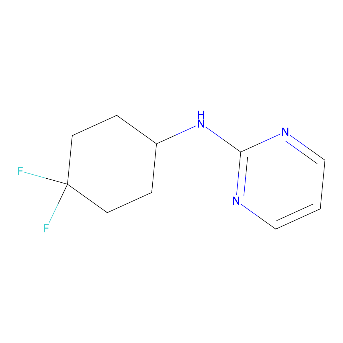 N-(4,4-difluorocyclohexyl)pyrimidin-2-amine molecular structure, CAS 1871922-83-6