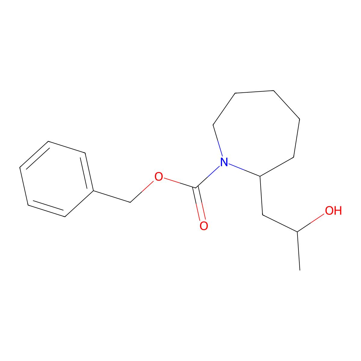 Benzyl 2-(2-hydroxypropyl)azepane-1-carboxylate molecular structure, CAS 1871925-70-0