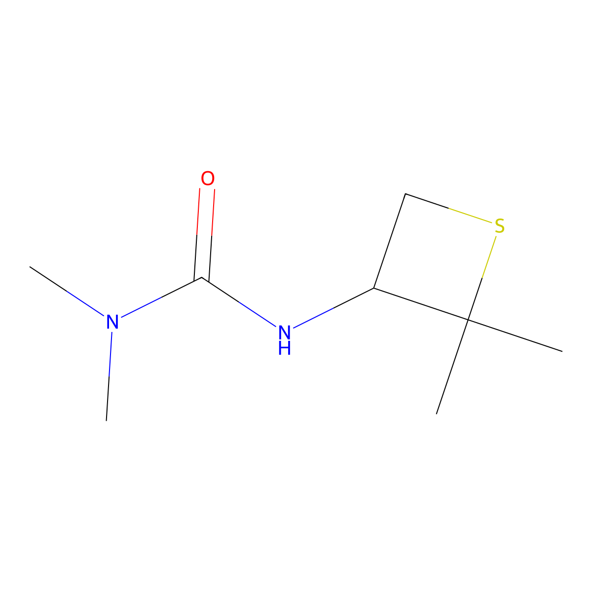 3-(2,2-Dimethylthietan-3-yl)-1,1-dimethylurea molecular structure, CAS 1871935-39-5
