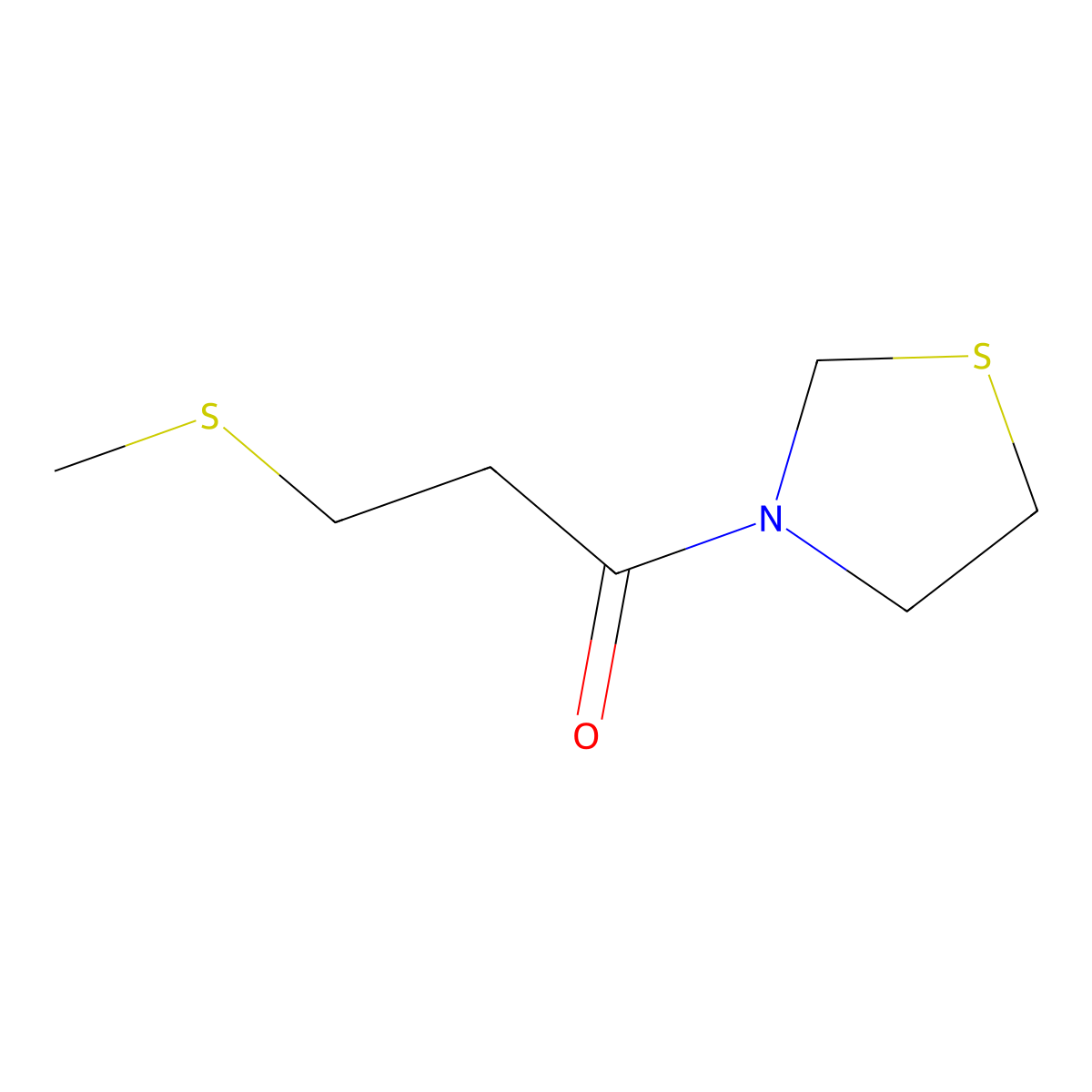 3-(Methylsulfanyl)-1-(1,3-thiazolidin-3-yl)propan-1-one molecular structure, CAS 1871953-18-2