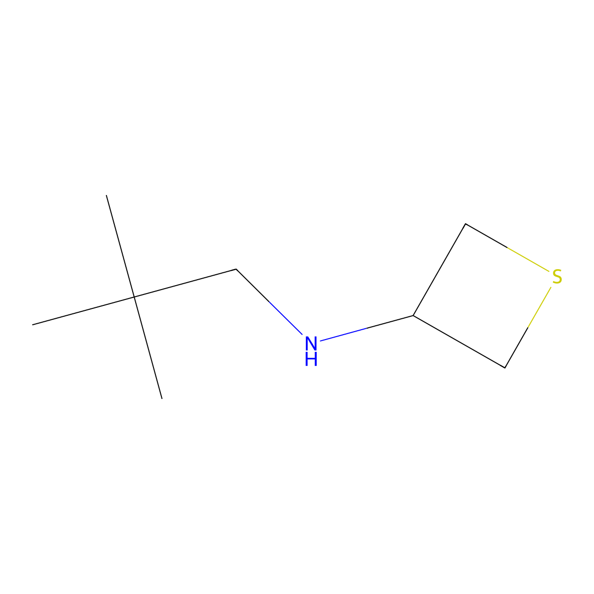 N-Neopentylthietan-3-amine molecular structure, CAS 1871975-47-1