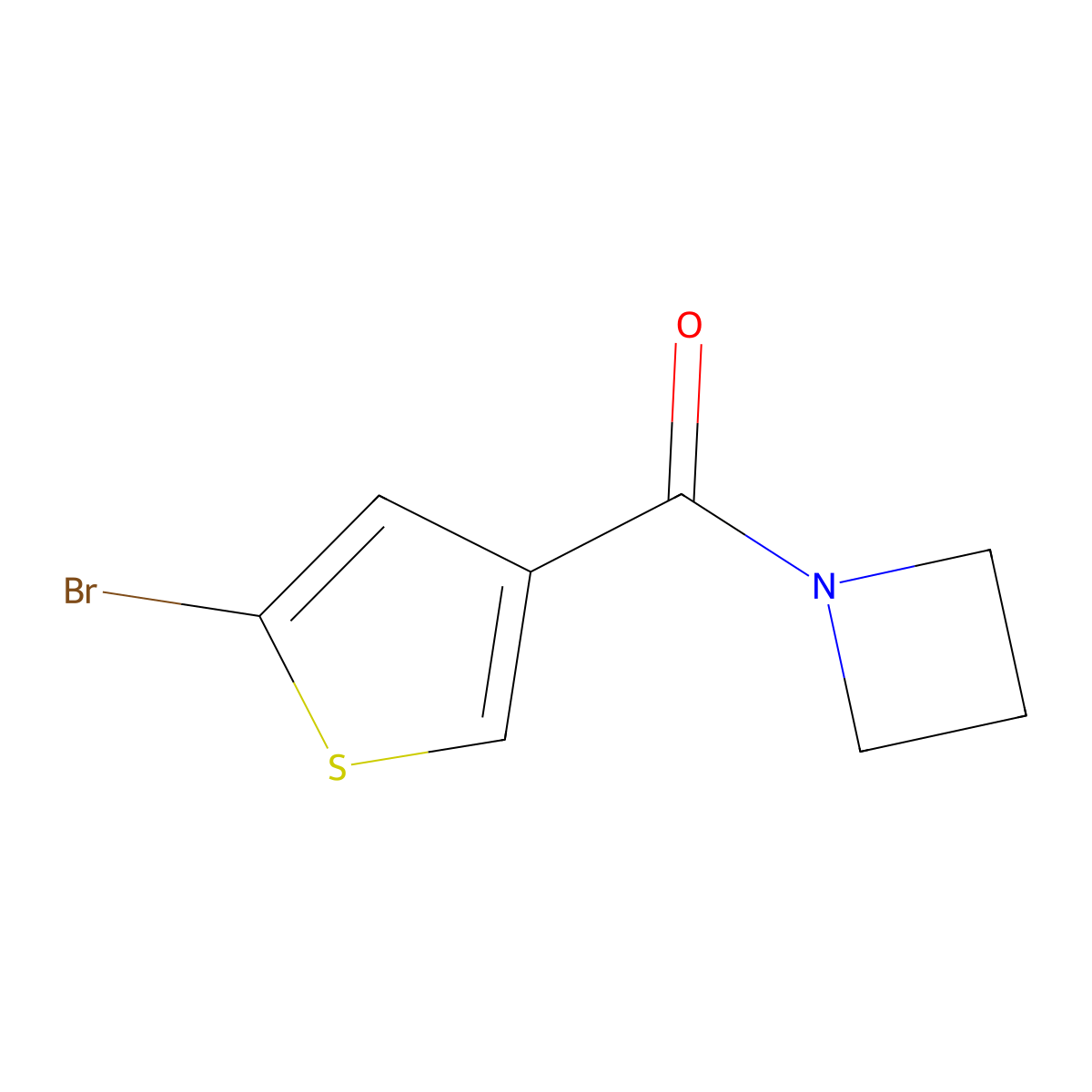 Azetidin-1-yl(5-bromothiophen-3-yl)methanone molecular structure, CAS 1871979-26-8