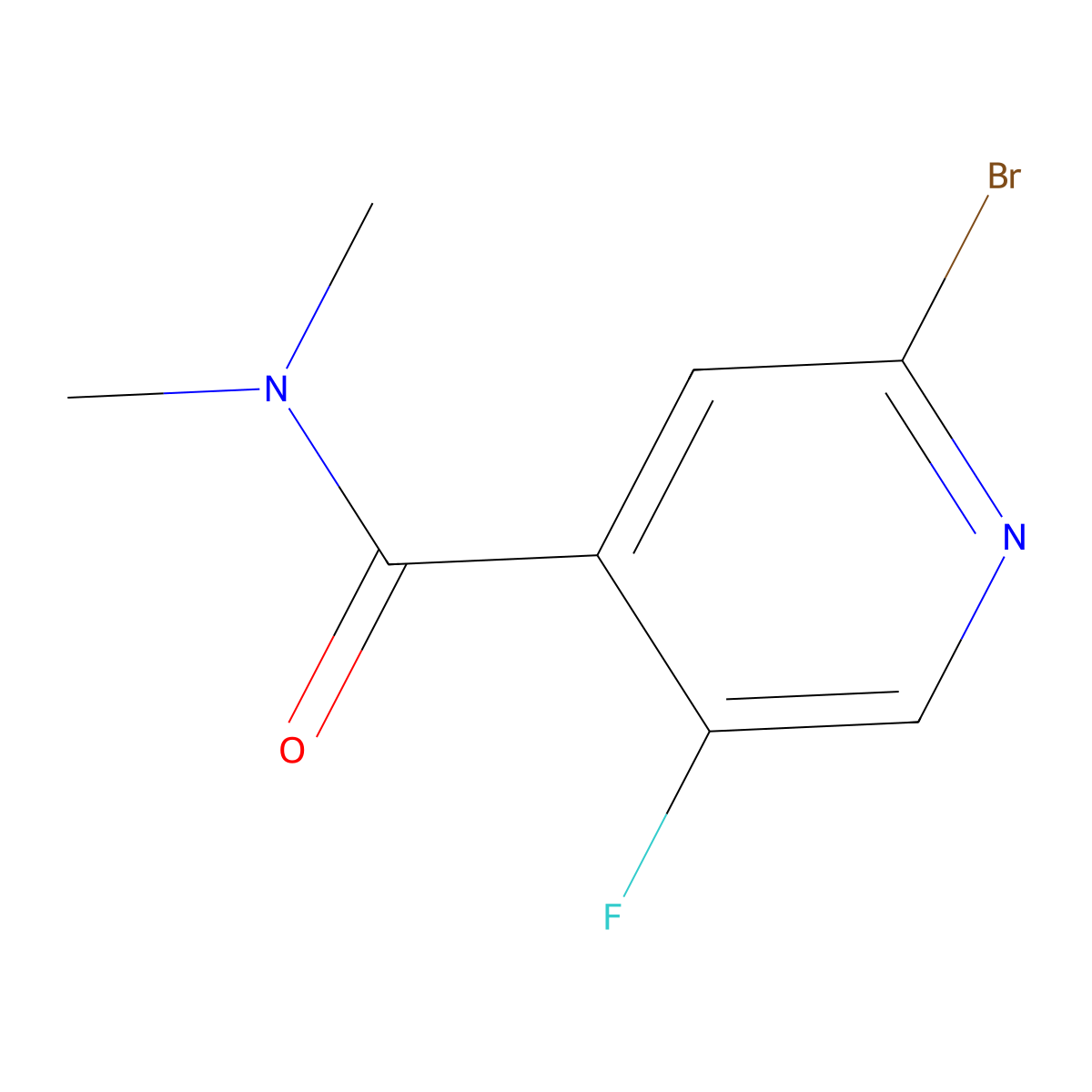 2-Bromo-5-fluoro-N,N-dimethylpyridine-4-carboxamide molecular structure, CAS 1871987-09-5