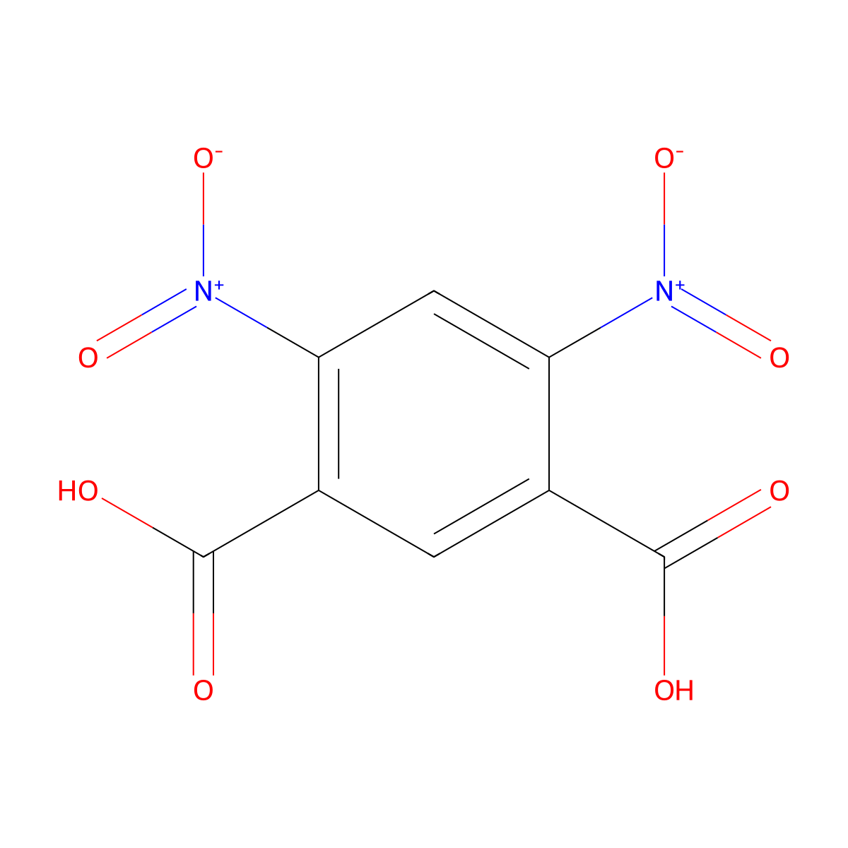 4,6-Dinitrobenzene-1,3-dicarboxylic acid molecular structure, CAS 1872-40-8