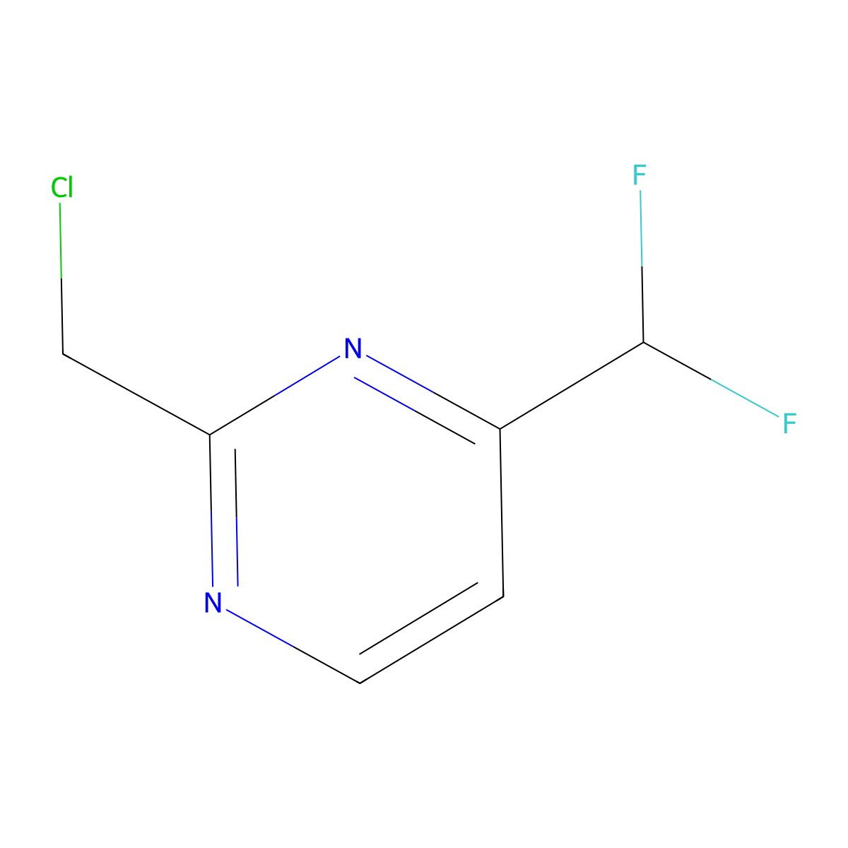 2-(Chloromethyl)-4-(difluoromethyl)pyrimidine molecular structure, CAS 1872010-92-8