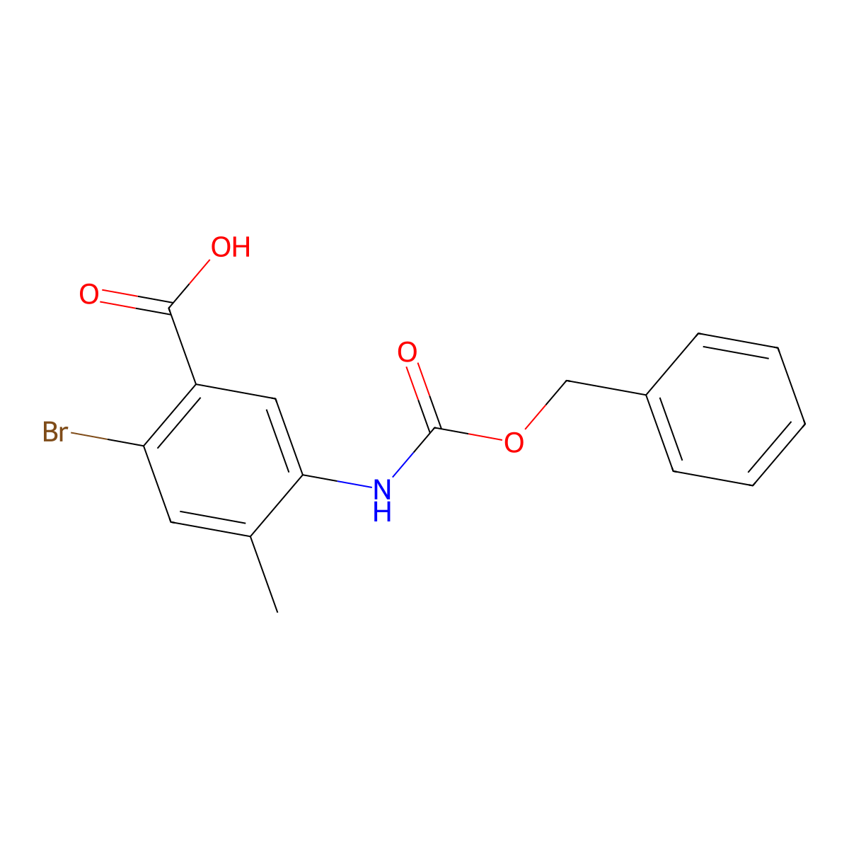 5-{[(Benzyloxy)carbonyl]amino}-2-bromo-4-methylbenzoic acid molecular structure, CAS 1872017-34-9