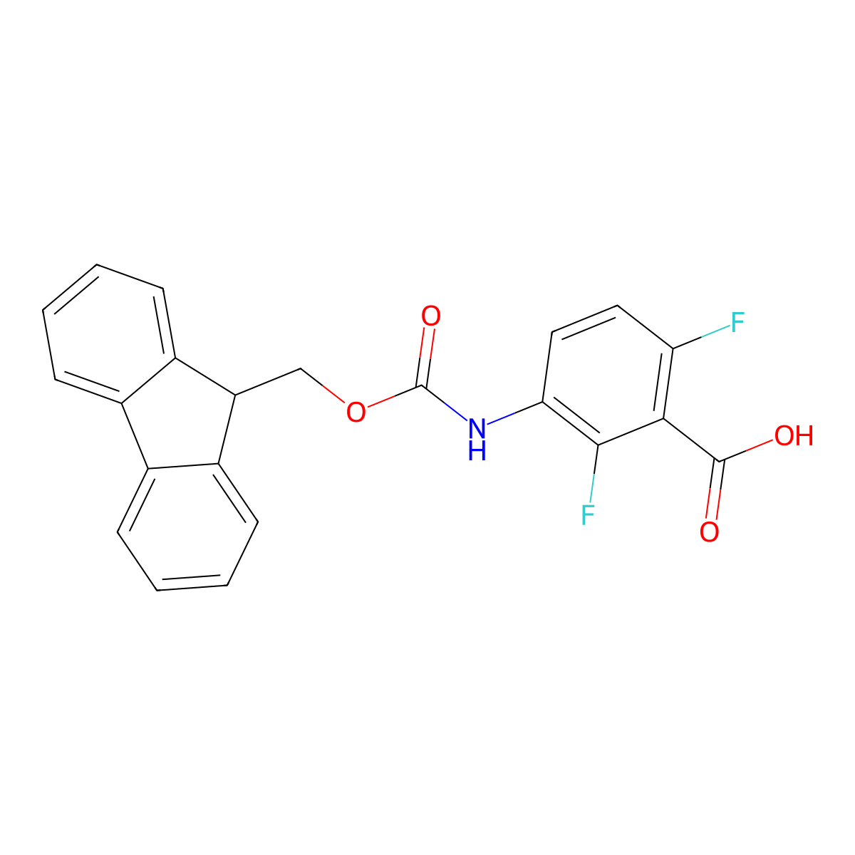 3-((((9H-Fluoren-9-yl)methoxy)carbonyl)amino)-2,6-difluorobenzoic acid molecular structure, CAS 1872019-51-6