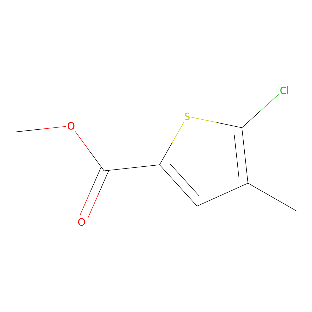 Methyl 5-chloro-4-methylthiophene-2-carboxylate molecular structure, CAS 1872025-41-6