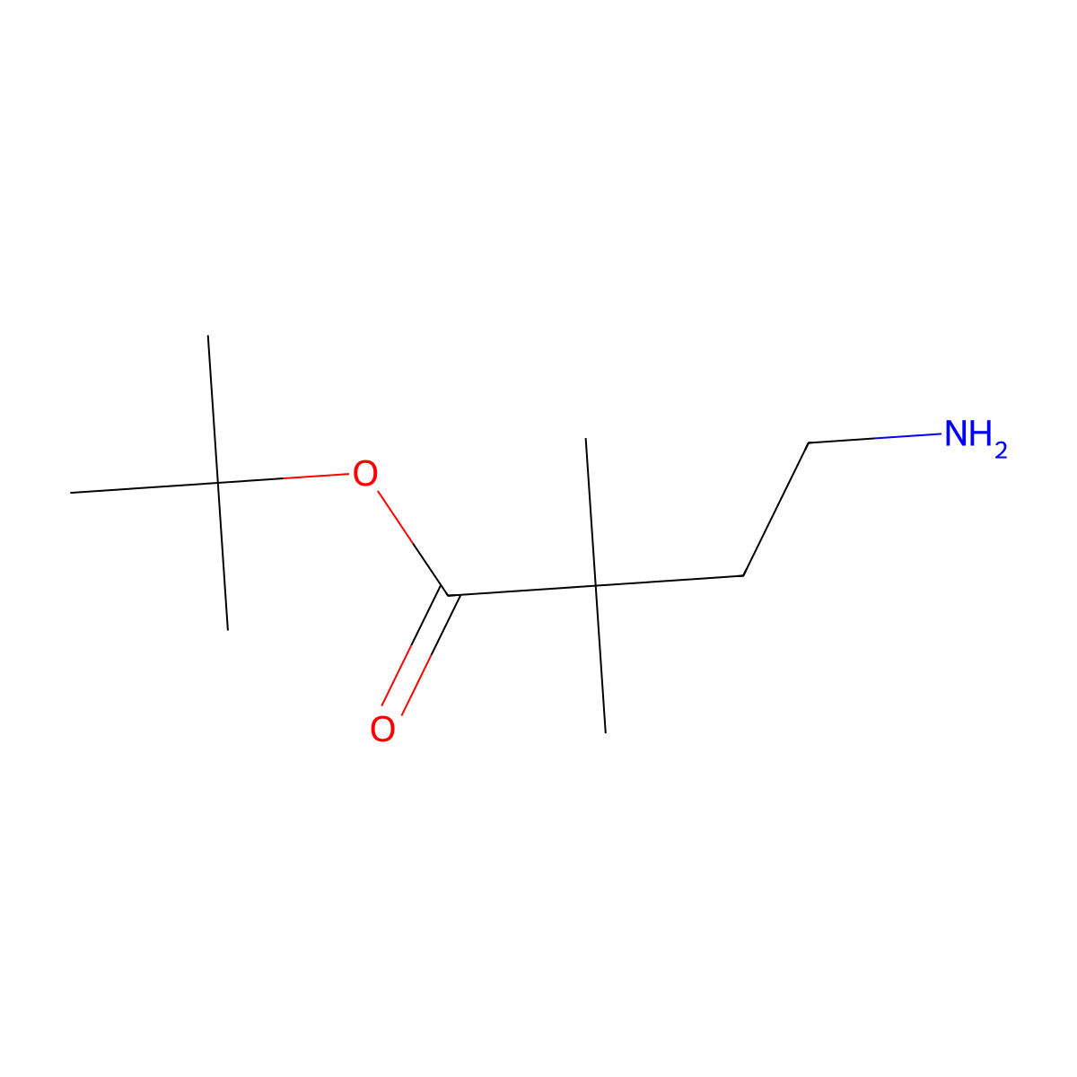 Tert-butyl 4-amino-2,2-dimethylbutanoate molecular structure, CAS 1872039-50-3
